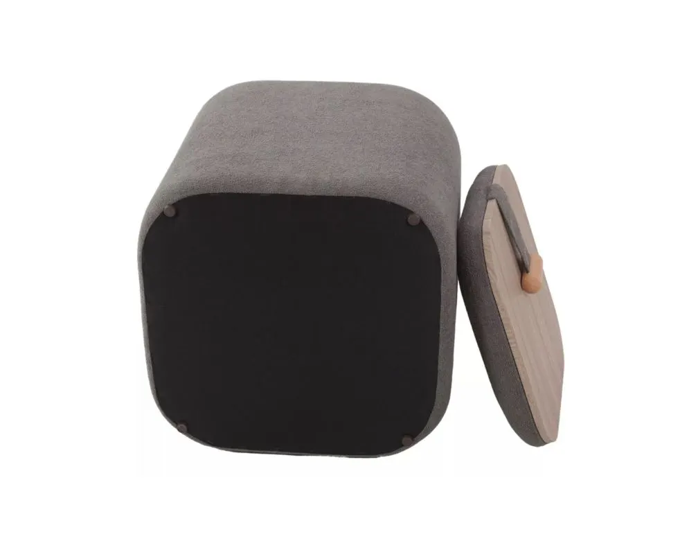 Pufa NET ze schowkiem szara I sklep meblowy MIRAT. styl LOFT, SKANDYNAWSKI