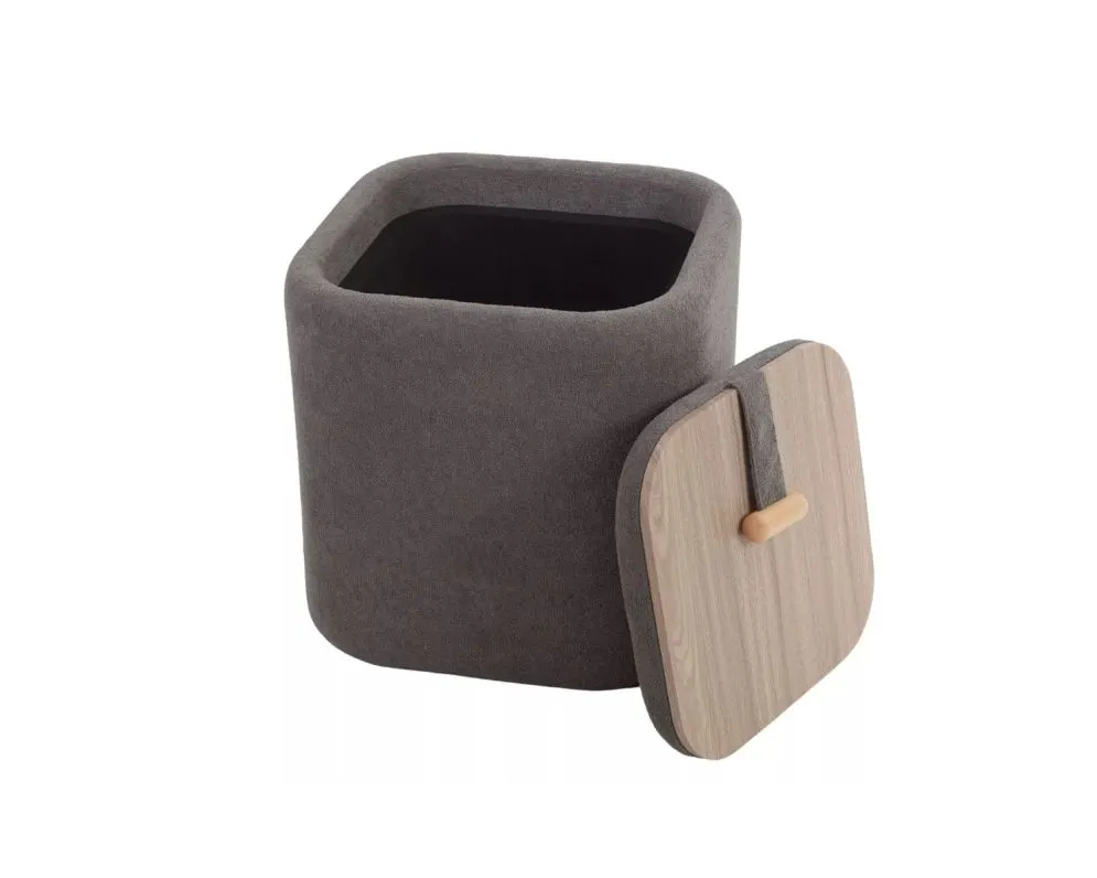 Pufa NET ze schowkiem szara I sklep meblowy MIRAT. styl LOFT, SKANDYNAWSKI