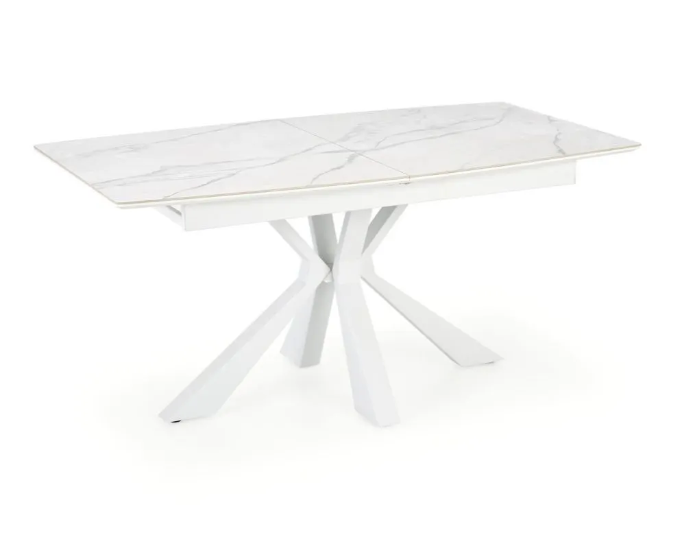Stół rozkładany VIVALDI 160(200)x89 biały marmur w stylu glamour | MIRAT.