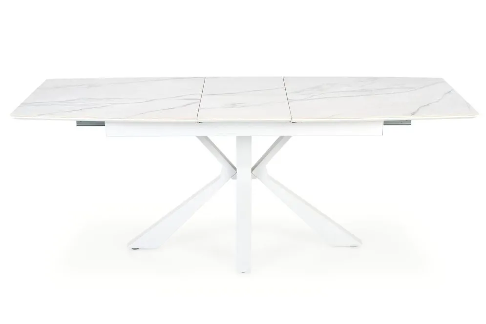 Stół rozkładany VIVALDI 160(200)x89 biały marmur w stylu glamour | MIRAT.
