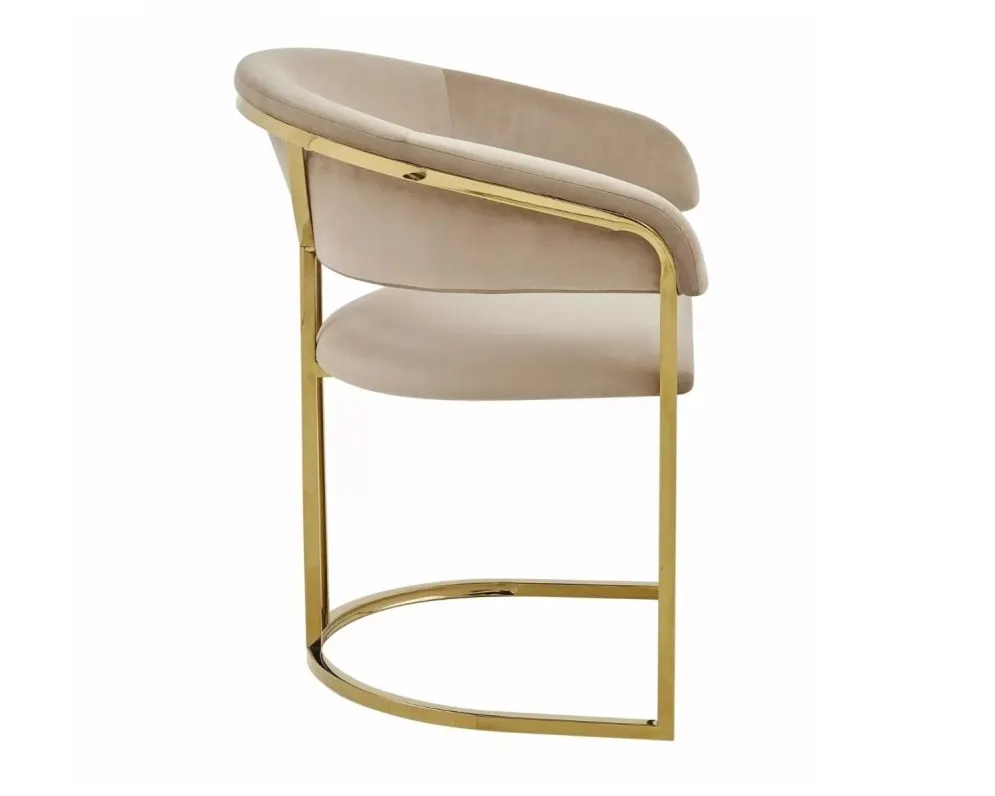 Krzesło tapicerowane TULIPE VELVET beżowe I sklep meblowy MIRAT. styl GLAMOUR