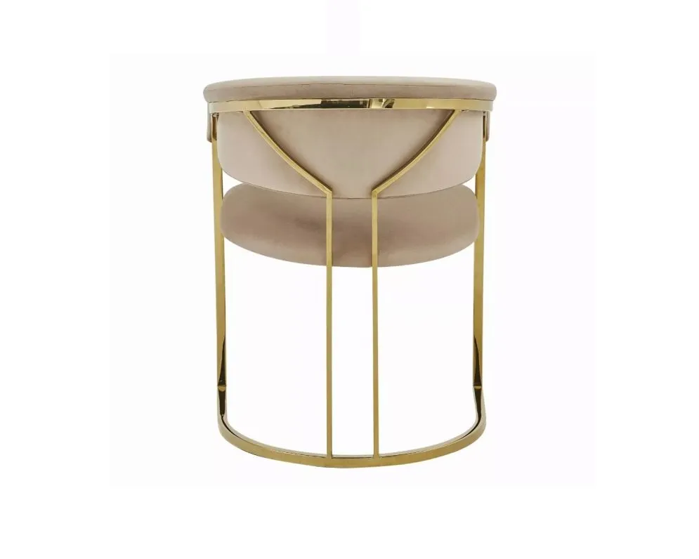 Krzesło tapicerowane TULIPE VELVET beżowe I sklep meblowy MIRAT. styl GLAMOUR