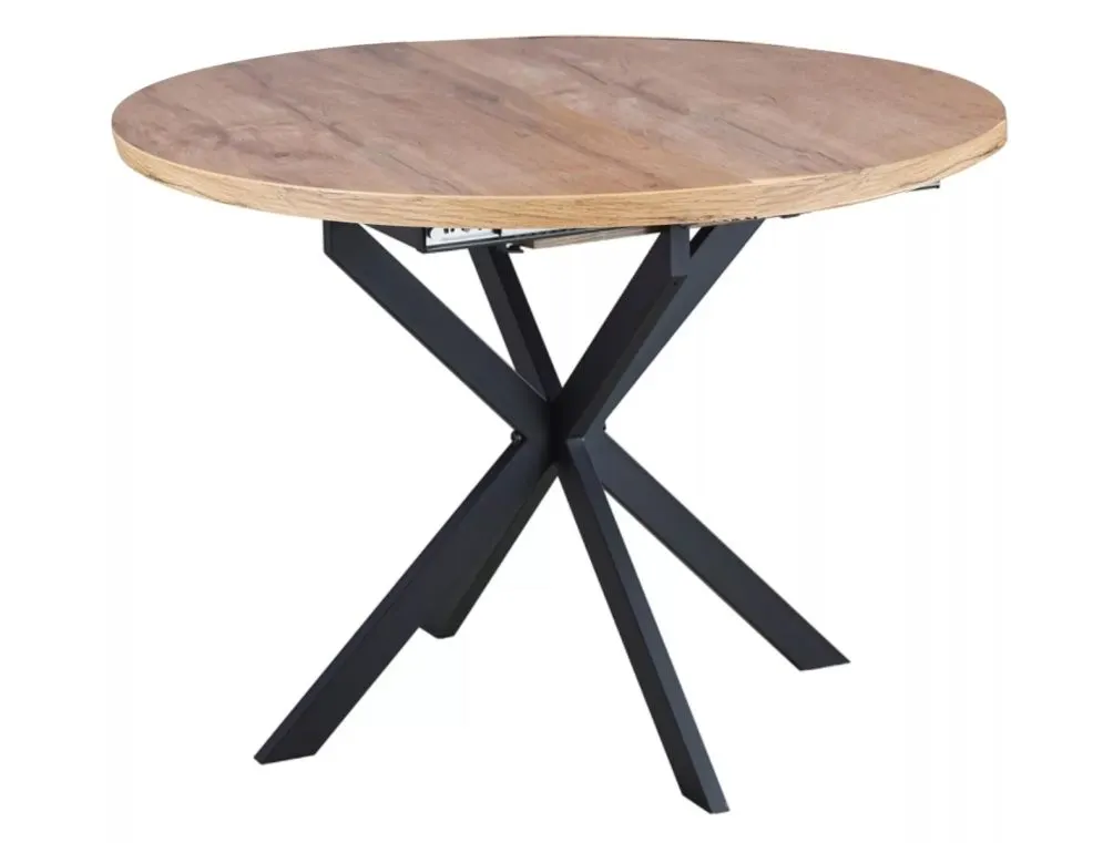 Stół rozkładany GASTON 100(135)x100 dąb artisan/czarny mat I sklep meblowy MIRAT. styl LOFT