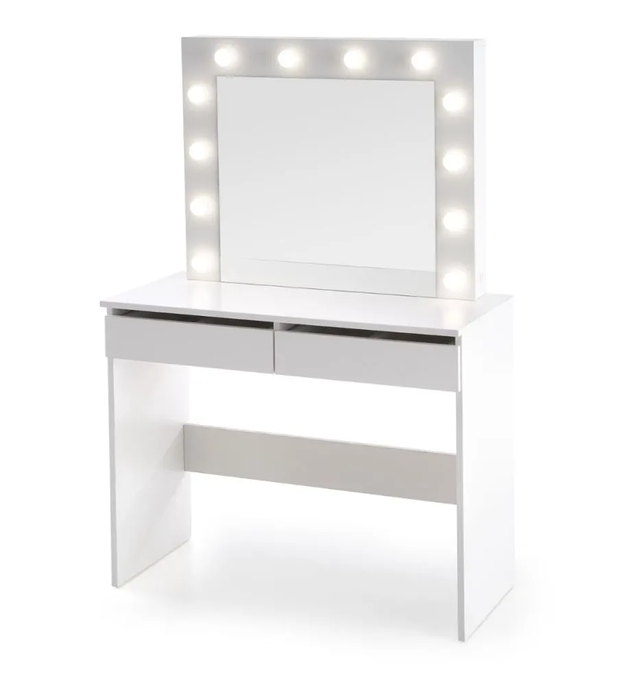 Toaletka HOLLYWOOD biały mat z lustrem do sypialni | MIRAT. styl SKANDYNAWSKI