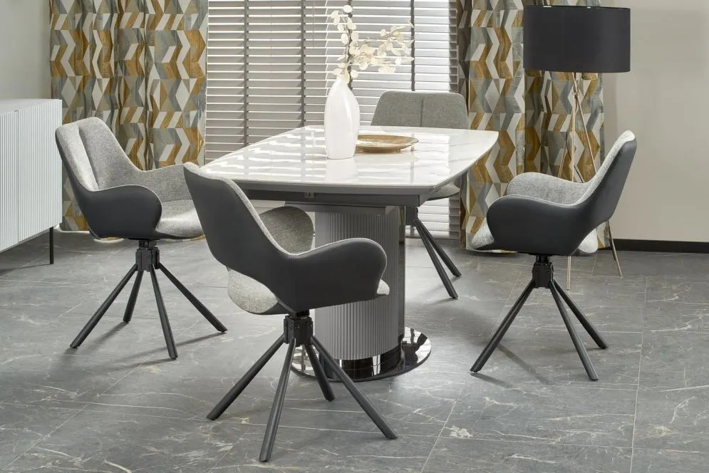 Krzesło tapicerowane K494 szare/czarne obrotowe I sklep meblowy MIRAT.