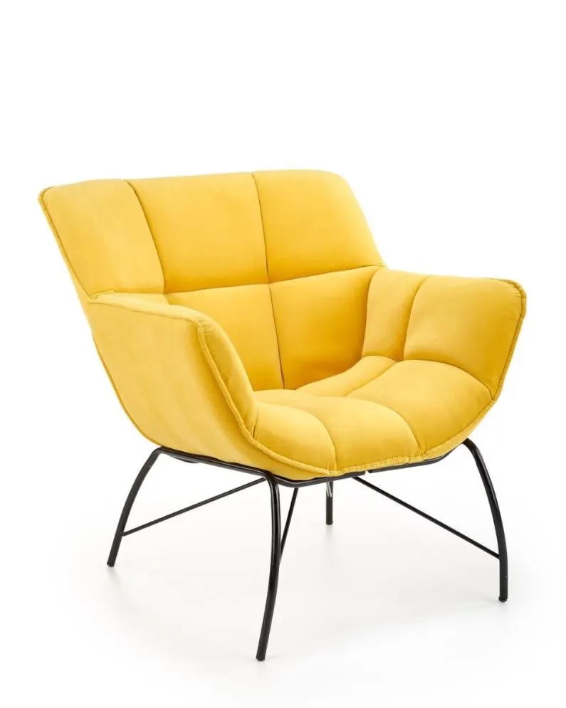 Fotel tapicerowany BELTON żółty wypoczynkowy I sklep meblowy MIRAT. styl LOFT