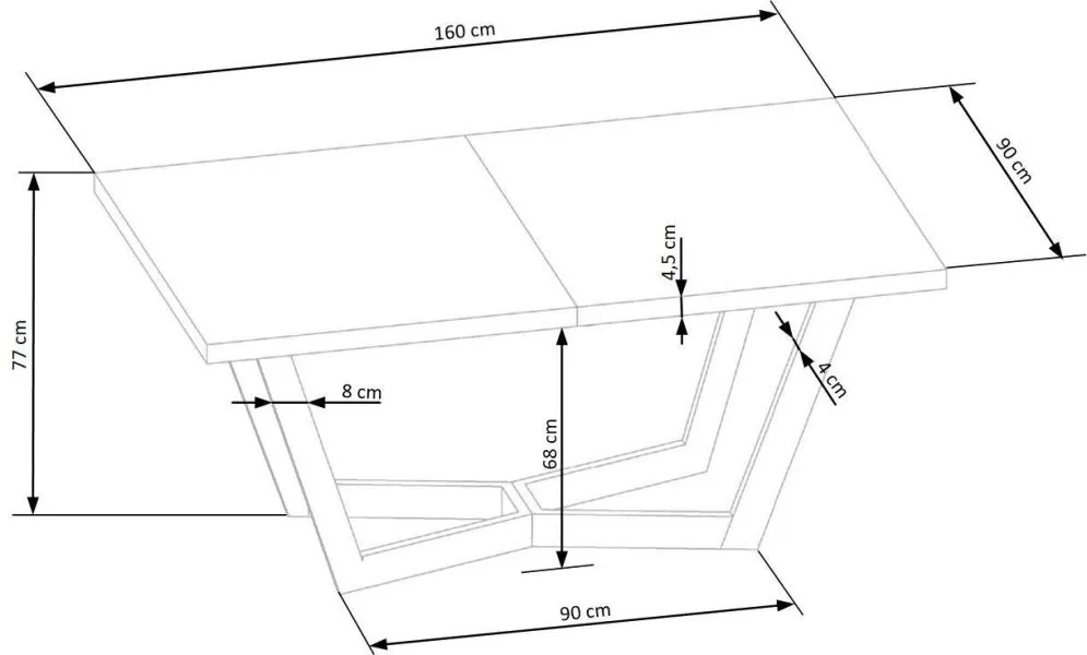 Stół rozkładany MASSIVE 3 160(250)x90 dąb naturalny rozsuwany I sklep meblowy MIRAT. styl SKANDYNAWSKI