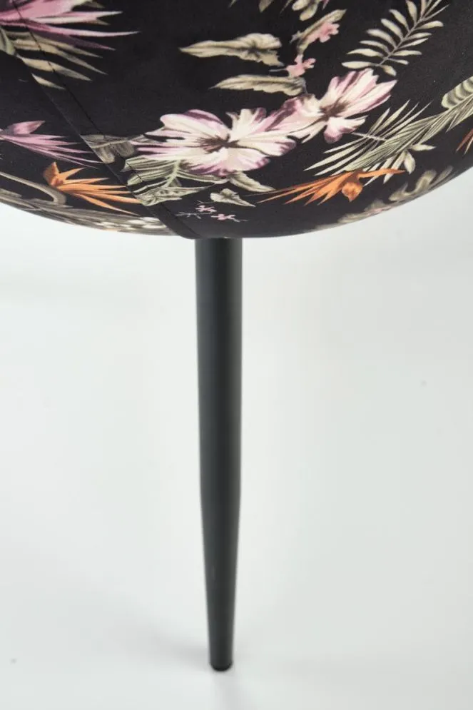 Krzesło tapicerowane K506 VELVET czarne kwiatowy wzór I sklep meblowy MIRAT.