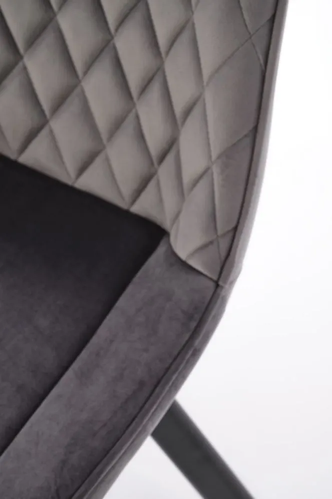 Krzesło tapicerowane K520 VELVET szare obrotowe I sklep meblowy MIRAT. styl LOFT