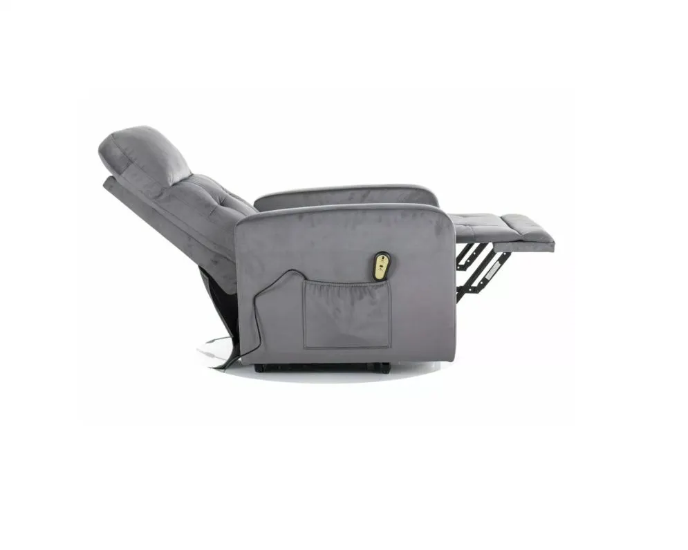 Fotel rozkładany OTUS II VELVET szary I sklep meblowy MIRAT. styl VINTAGE