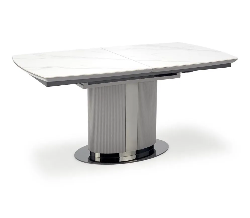 Stół rozkładany DANCAN 160(220)x90 biały/szary I sklep meblowy MIRAT. styl GLAMOUR