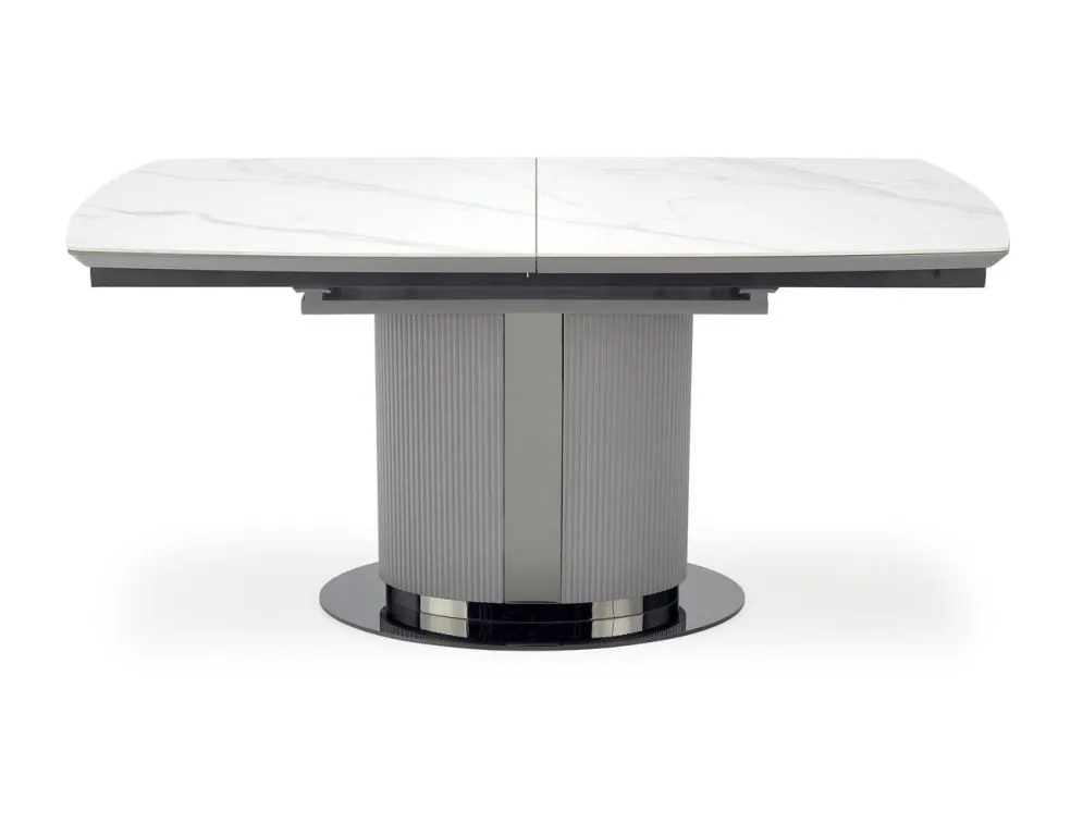 Stół rozkładany DANCAN 160(220)x90 biały/szary I sklep meblowy MIRAT. styl GLAMOUR