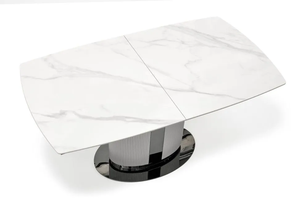 Stół rozkładany DANCAN 160(220)x90 biały/szary I sklep meblowy MIRAT. styl GLAMOUR