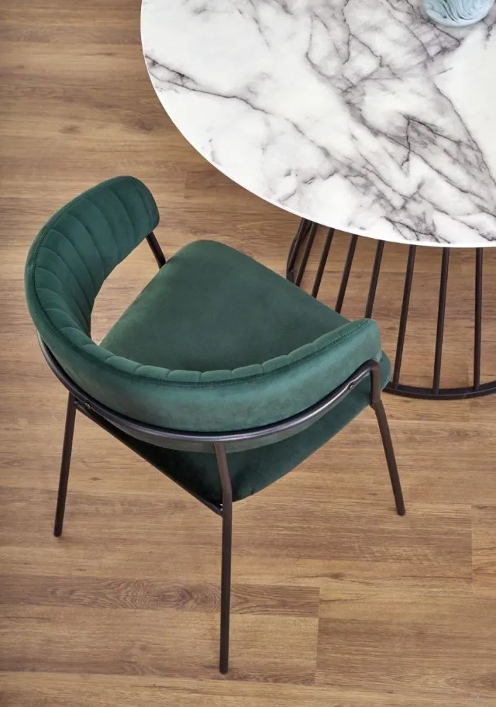 Stół okrągły BRODWAY 110x110 biały marmur/czarny designerski I sklep meblowy MIRAT. styl LOFT