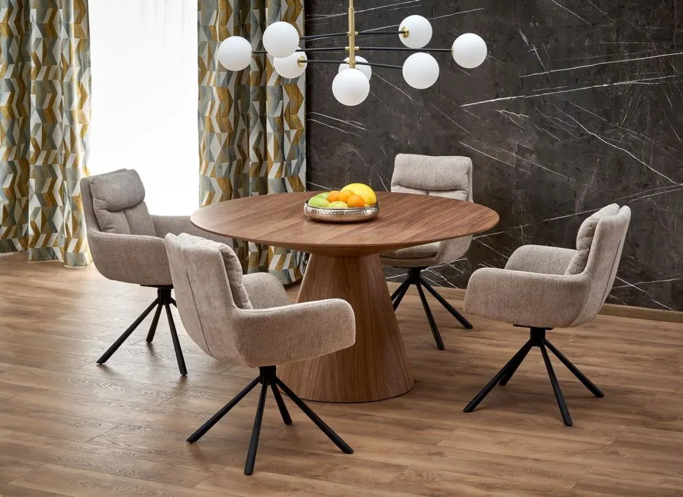 Krzesło tapicerowane K495 beżowe obracane z podłokietnikami I sklep meblowy MIRAT.