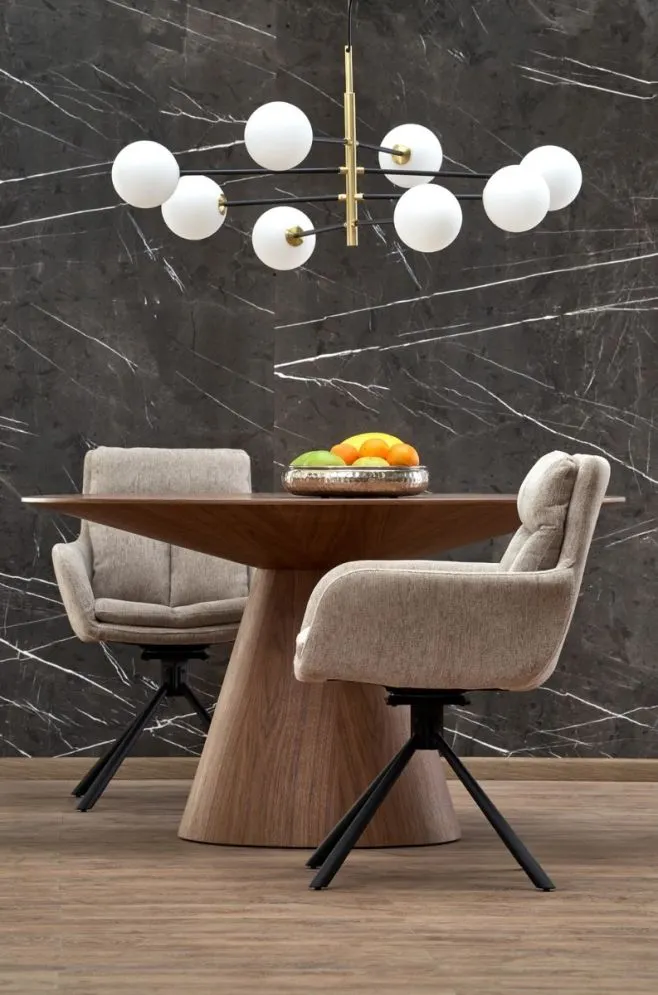 Krzesło tapicerowane K495 beżowe obracane z podłokietnikami I sklep meblowy MIRAT.