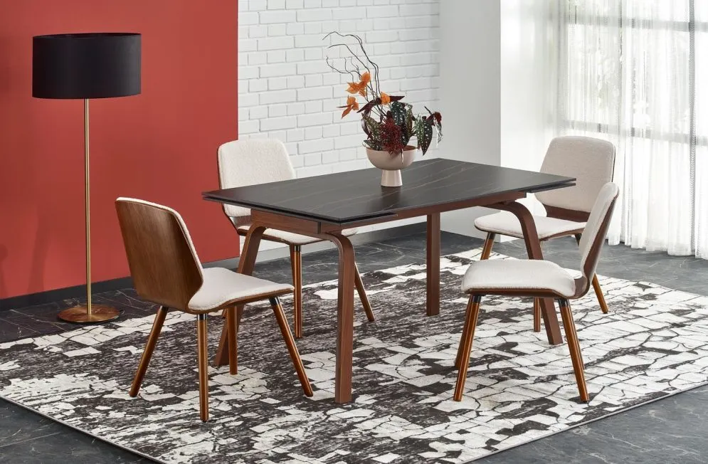 Stół rozkładany LOZANO 140(200)x82 czarny marmur/orzech I sklep meblowy MIRAT.