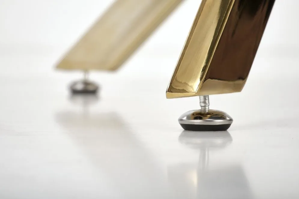 Stół RAYMOND 2 100x100 biały marmur/złoty I sklep meblowy MIRAT. styl GLAMOUR