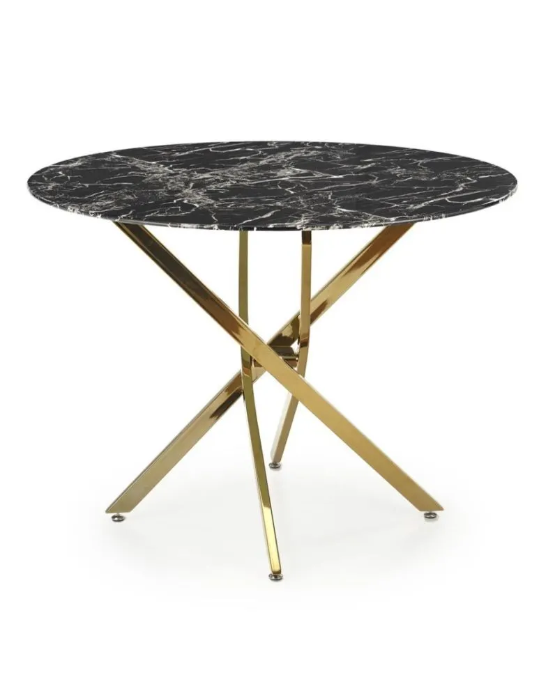 Stół RAYMOND 2 100x100 czarny marmur/złoty I sklep meblowy MIRAT. styl GLAMOUR