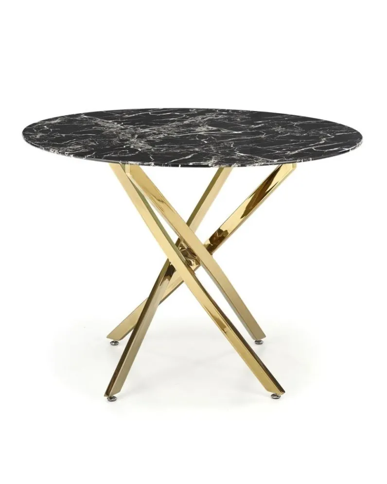 Stół RAYMOND 2 100x100 czarny marmur/złoty I sklep meblowy MIRAT. styl GLAMOUR