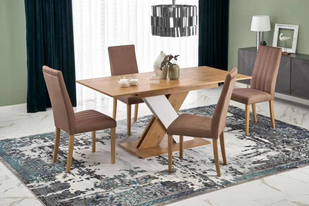 Stół rozkładany XARELTO 130(175)x85 dąb lancelot/biały I sklep meblowy MIRAT.