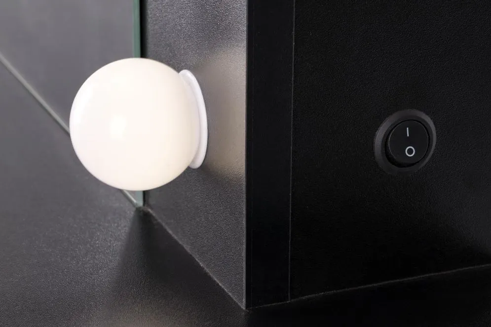 Toaletka HOLLYWOOD czarna z lustrem i oświetleniem I sklep MIRAT. styl LOFT