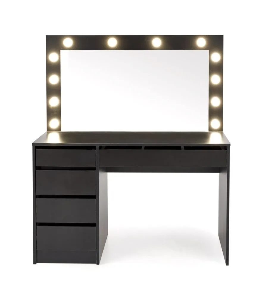 Toaletka HOLLYWOOD XL czarna z dużym lustrem I sklep meblowy MIRAT.