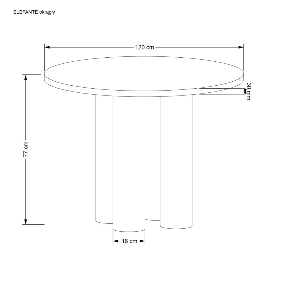 Stół okrągły ELEFANTE dąb nowoczesny I sklep meblowy MIRAT.