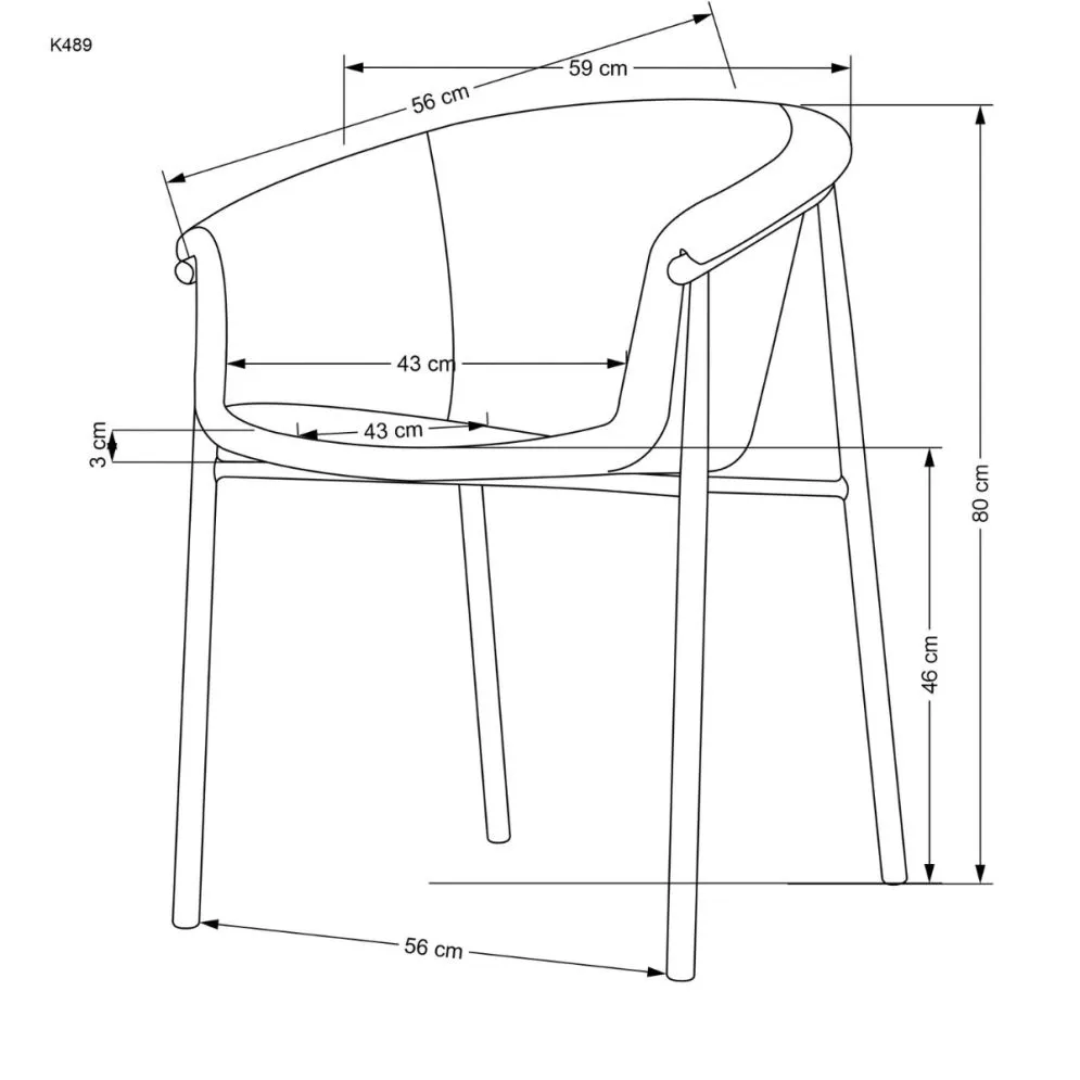 Krzesło tapicerowane K489 kubełkowe sklep meblowy MIRAT.