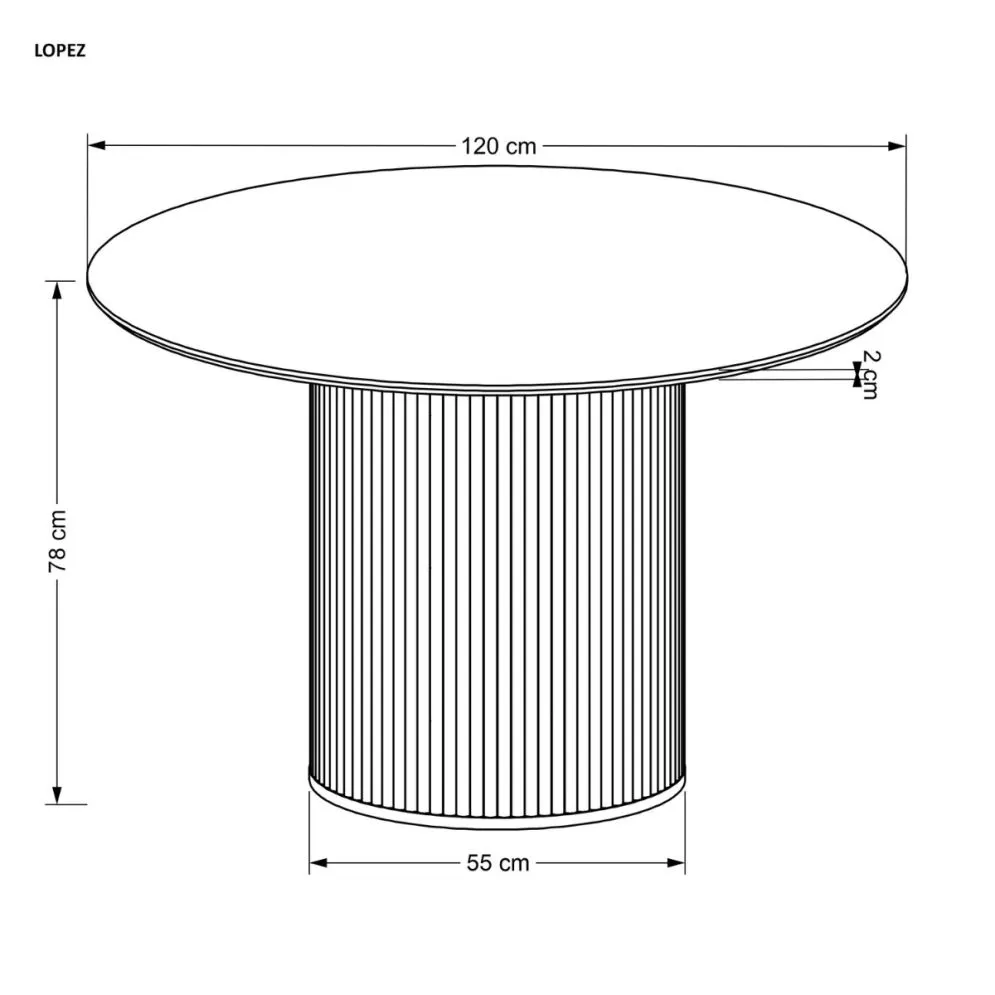 Stół okrągły LOPEZ 120x120 dąb I sklep meblowy MIRAT.