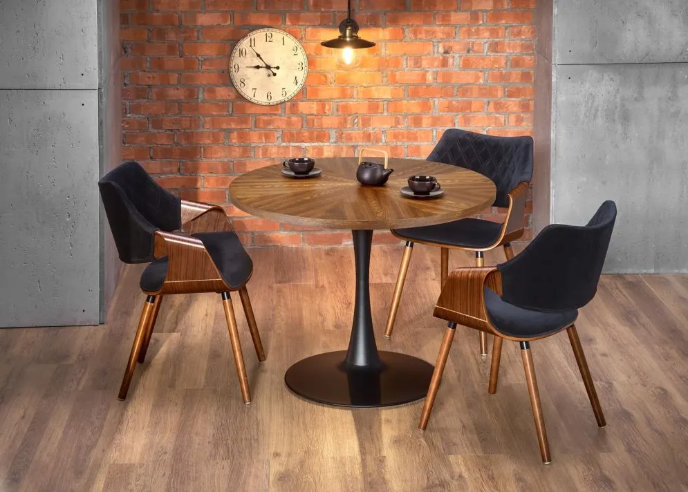 Krzesło tapicerowane K396 VELVET czarne ze sklejki giętej tapicerowane | MIRAT.