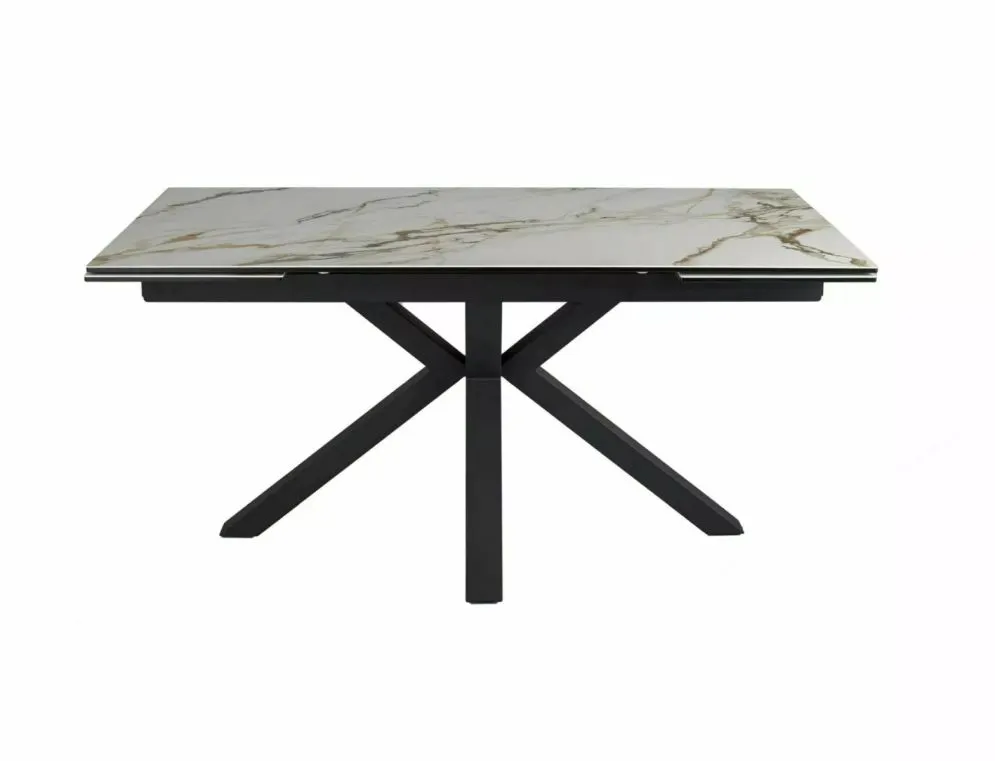 Stół rozkładany COLUMBUS CERAMIC 160(240)x90 biały/czarny mat z blatem ceramicznym I sklep meblowy MIRAT. styl GLAMOUR