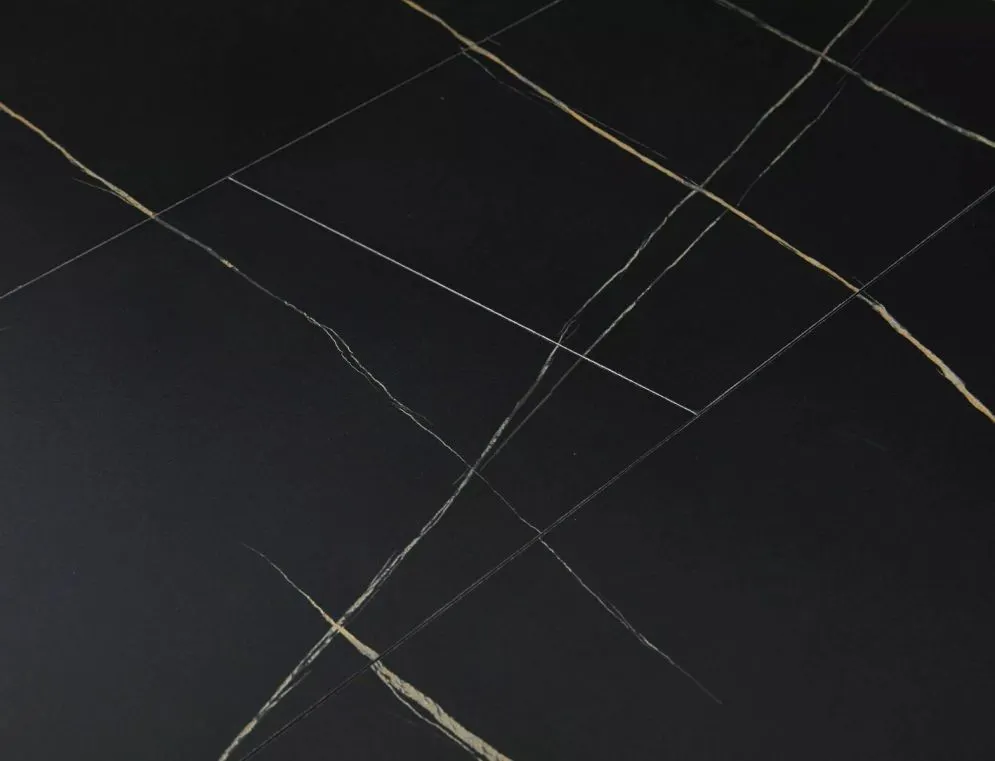 Okrągły stół rozkładany Gaston 100x100-135 cm czarny marmur | MIRAT styl LOFT