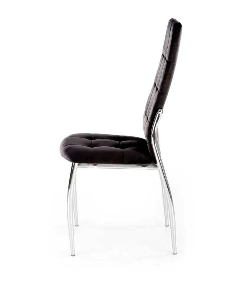 Krzesło tapicerowane K416 VELVET welurowe czarne I sklep meblowy MIRAT. styl GLAMOUR