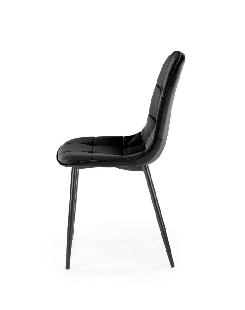 Krzesło tapicerowane K417 VELVET czarne na metalowych nogach I sklep meblowy MIRAT. styl GLAMOUR, LOFT