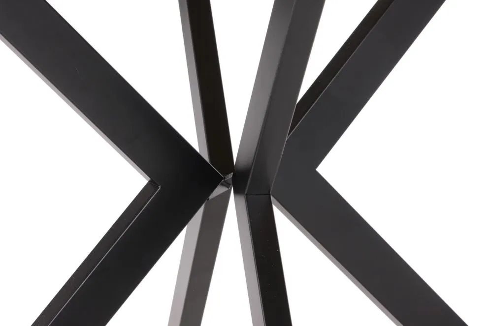 Stół okrągły rozkładany PERONI 100(250)x100 dąb/czarny do jadalni i salonu | MIRAT. styl LOFT