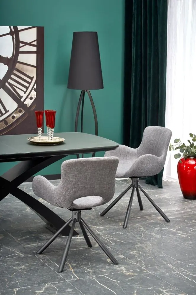 Krzesło tapicerowane K475 szare na metalowych nogach | MIRAT. styl LOFT