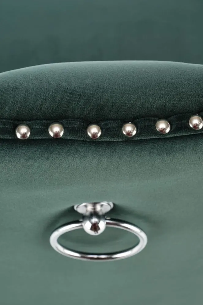Krzesło tapicerowane MIYA VELVET ciemnozielone pikowane z kołatką | MIRAT. styl KLASYCZNY