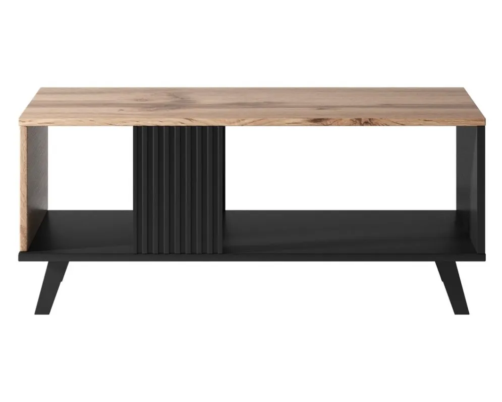 Stolik kawowy RANDOM LAW-1 dąb/czarny do salonu | MIRAT. styl LOFT kolekcja RANDOM