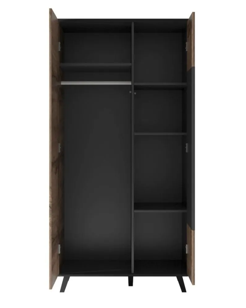 Szafa RANDOM S-1 dąb artisan/czarna I sklep meblowy MIRAT. styl RYFLOWANY kolekcja RANDOM