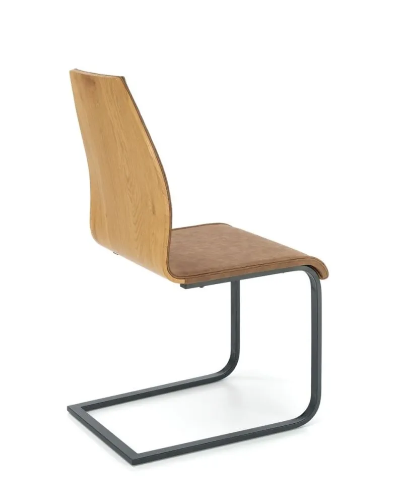 Krzesło tapicerowane K265 brązowe na płozach | MIRAT.