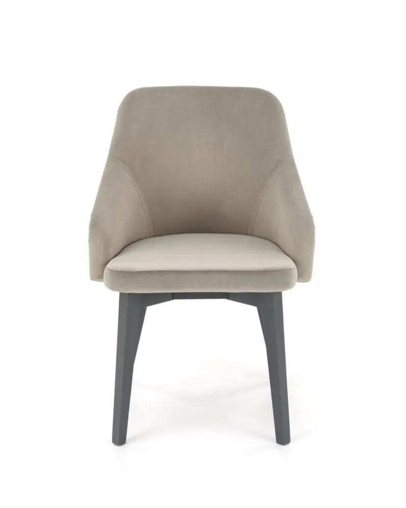 Krzesło tapicerowane TOLEDO 2 VELVET grafitowe/czarne na drewnianych nogach I sklep meblowy MIRAT.