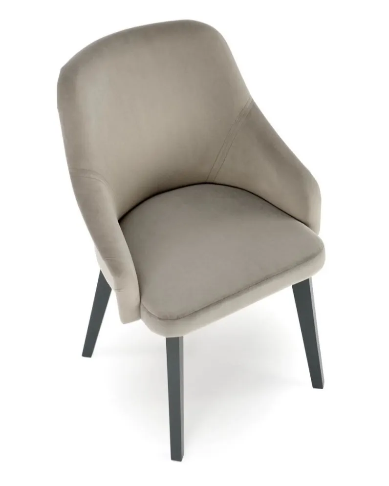 Krzesło tapicerowane TOLEDO 2 VELVET grafitowe/czarne na drewnianych nogach I sklep meblowy MIRAT.