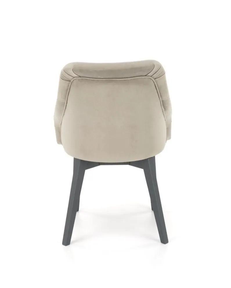 Krzesło tapicerowane TOLEDO 2 VELVET grafitowe/czarne na drewnianych nogach I sklep meblowy MIRAT.