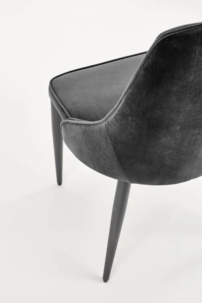 Krzesło tapicerowane K365 VELVET czarne pikowane I sklep meblowy MIRAT.