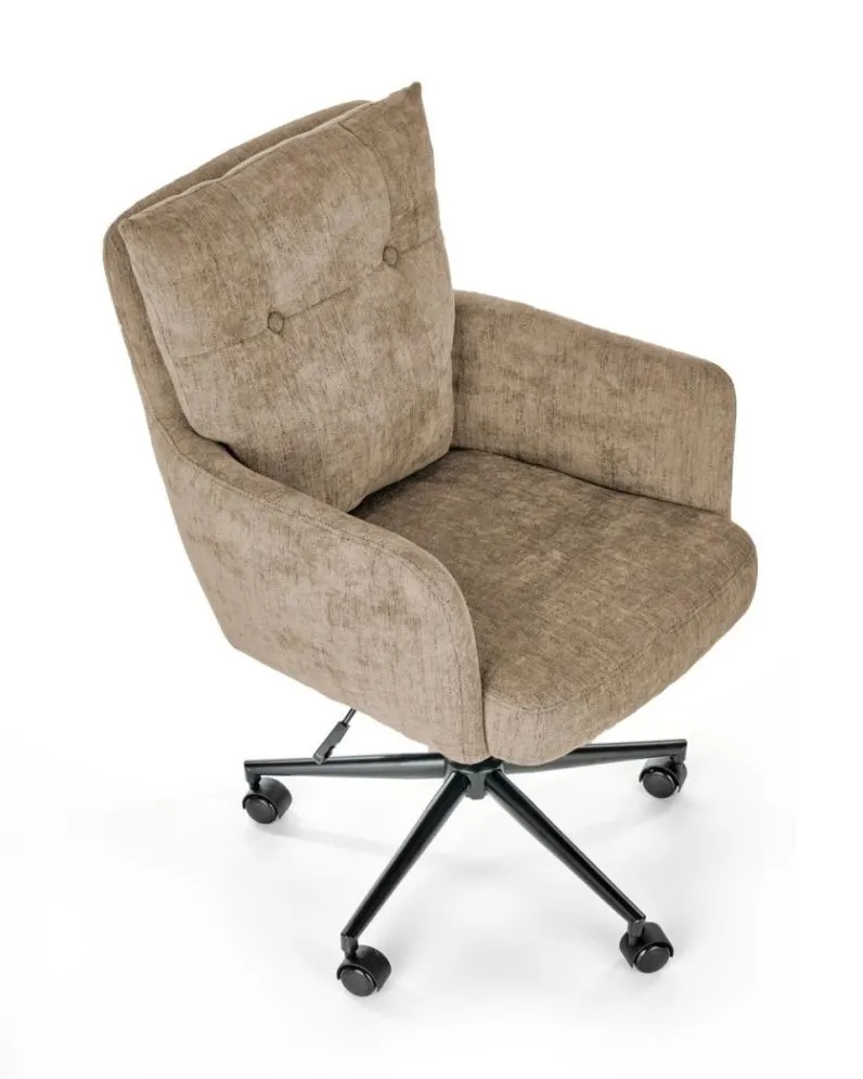 Fotel biurowy FLORES jasnobrązowy z podłokietnikami | MIRAT.