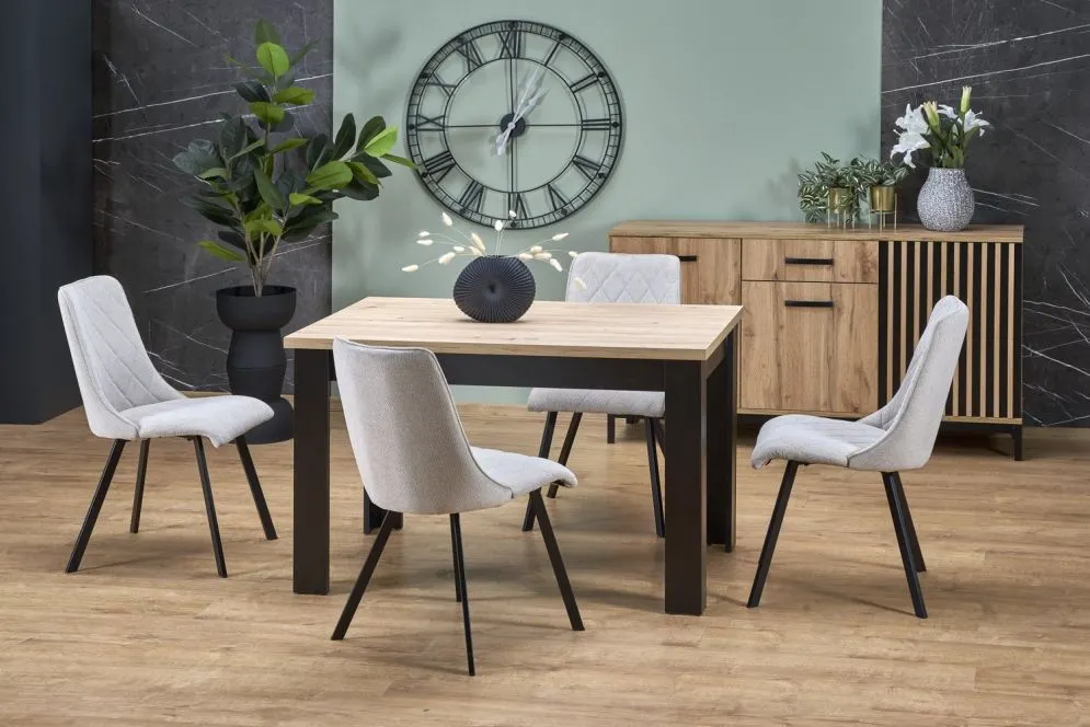 Stół rozkładany BAGIO 120(160)x80 dąb artisan/czarny w stylu skandynawskim I sklep meblowy MIRAT. styl SKANDYNAWSKI