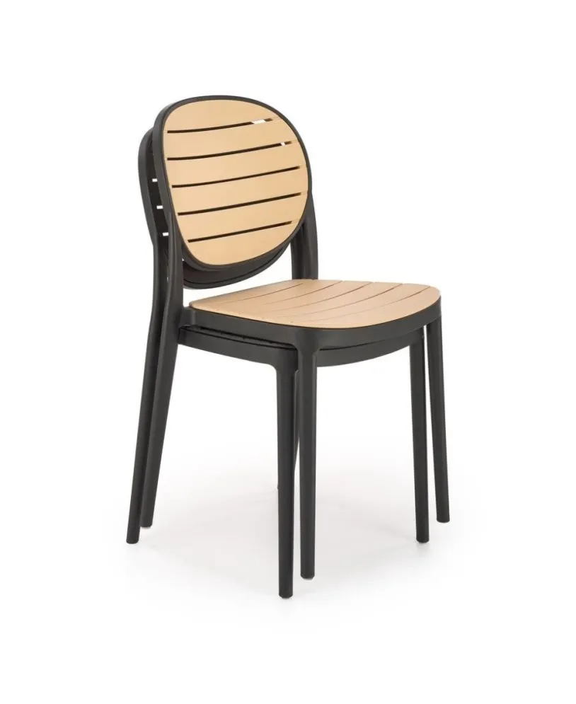 Krzesło K529 czarne/beżowe z polipropylenu I sklep meblowy MIRAT.