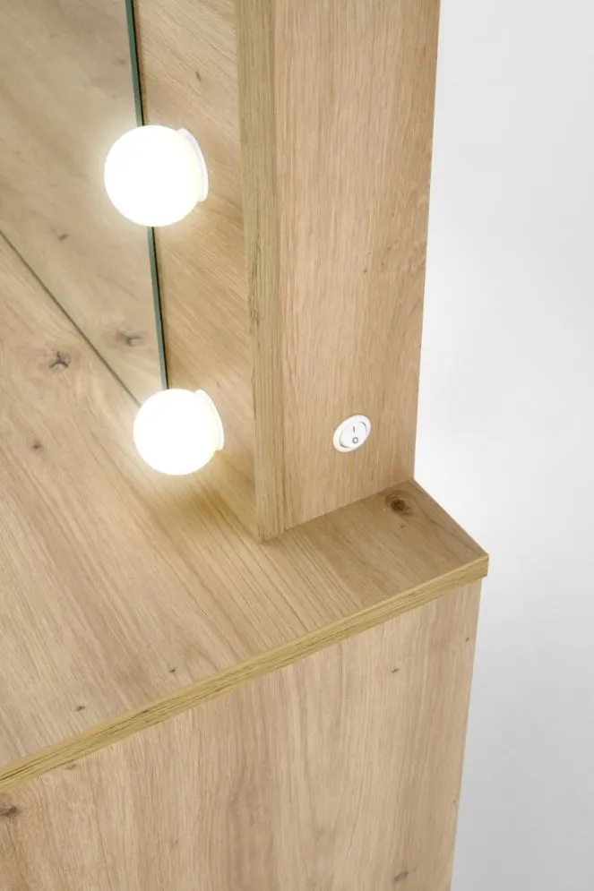 Toaletka HOLLYWOOD dąb artisan z oświetleniem LED I sklep meblowy MIRAT.