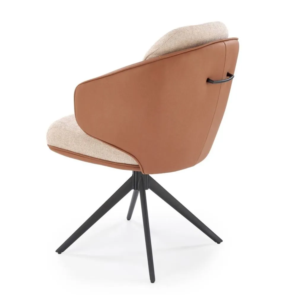 Krzesło tapicerowane K554 brązowe/beżowe obracane o 180° I sklep meblowy MIRAT. styl LOFT